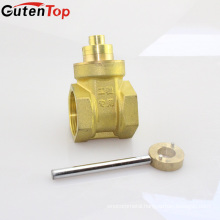 GutenTop High Quality Brass Lockable Valve with Stainless Steel Handle Key Lockable Gate Valve